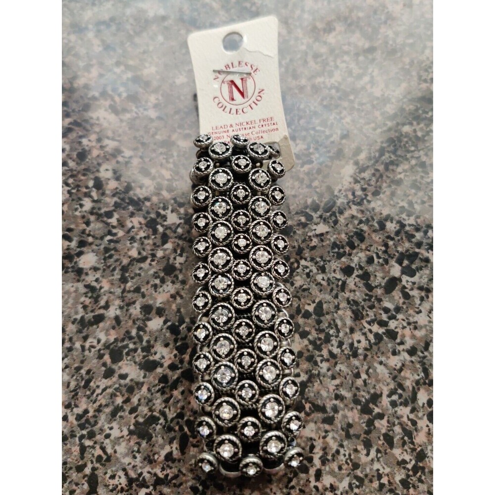 2003 Noblesse Collection Austrian Crystals Stretch Bracelet New